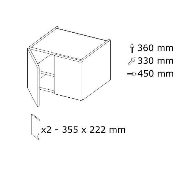 Seinäkaappi NOD 45 L 450 x K 360 Seinäkaappi NOD 45 L 450 x K 360